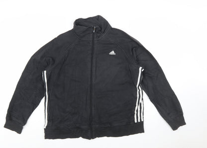 Adidas Womens Black Full Zip Sweatshirt Hoodie XL Relaxed Fit