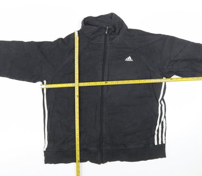 Adidas Womens Black Full Zip Sweatshirt Hoodie XL Relaxed Fit
