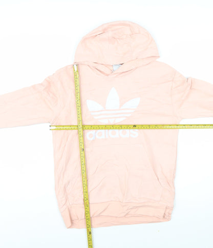 Adidas Girls Pink Pullover Hoodie 13-14 Years Logo Lightweight Sweatshirt