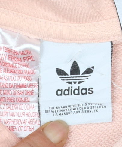 Adidas Girls Pink Pullover Hoodie 13-14 Years Logo Lightweight Sweatshirt