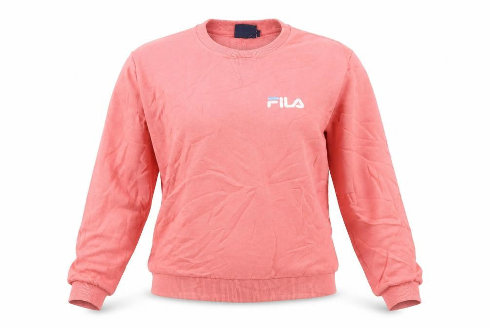 Fila Womens Pink Crew Neck Pullover Sweatshirt M Cotton Blend