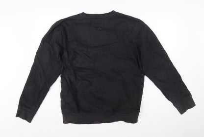 Tommy Jeans Men's Black Crew Neck Sweatshirt M Pullover Logo Cotton Blend