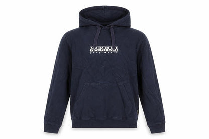 Napapijri Men's Blue XS Pullover Hoodie with Logo Print