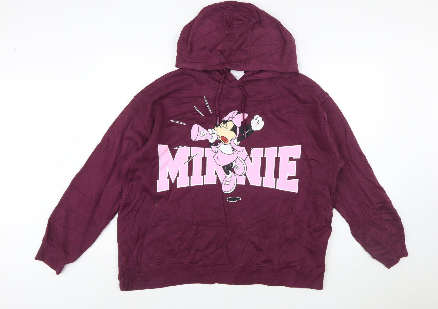 Disney Women’s Burgundy Minnie Mouse Hoodie XL Pullover Sweatshirt