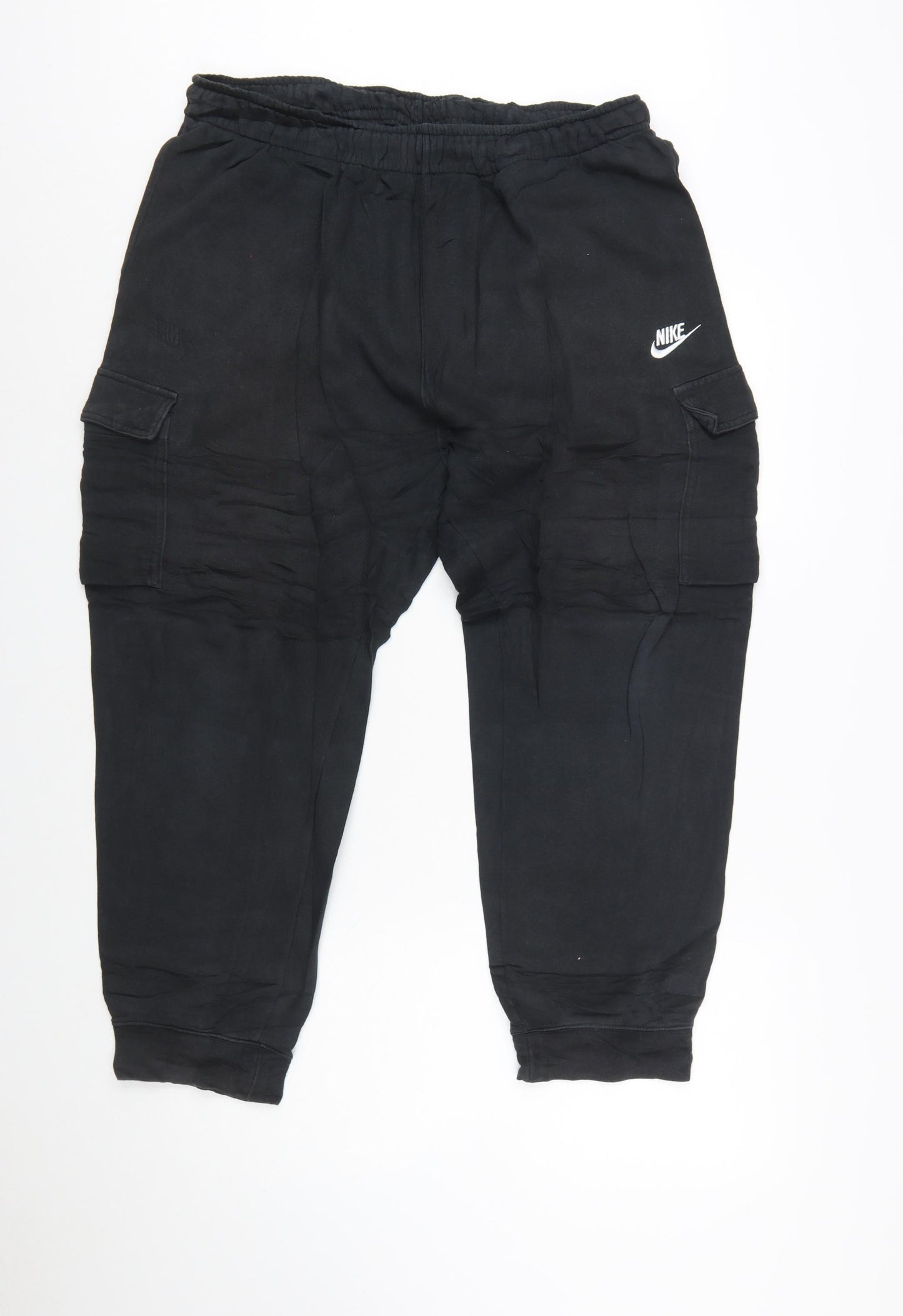 Nike Women Black XL Cargo Jogger Trousers Cotton Blend
