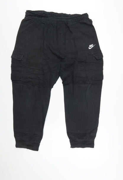 Nike Women Black XL Cargo Jogger Trousers Cotton Blend