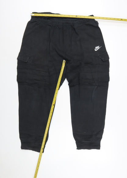 Nike Women Black XL Cargo Jogger Trousers Cotton Blend