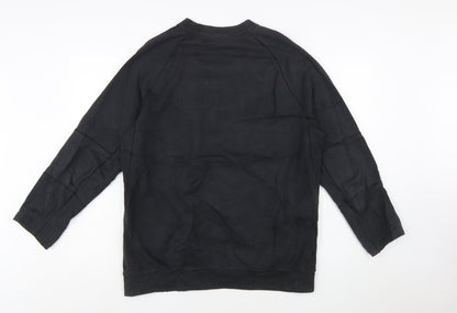 Nike Women Black Large Pullover Sweatshirt with Logo Print