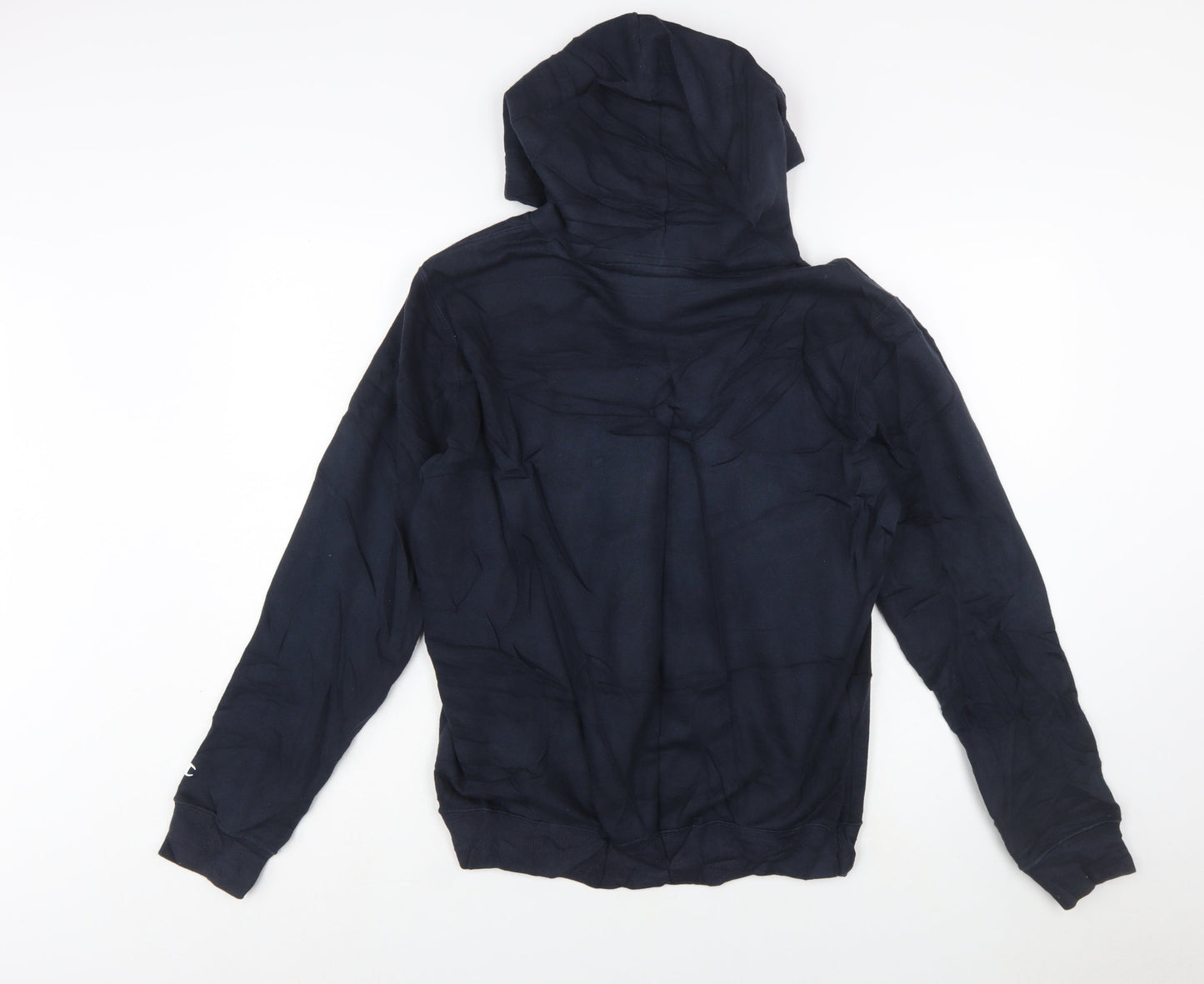 Champion Men's Blue Pullover Hoodie Medium Logo Fleece Sweatshirt