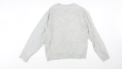 Nike Men's Grey Small Pullover Crew Neck Logo Sweatshirt