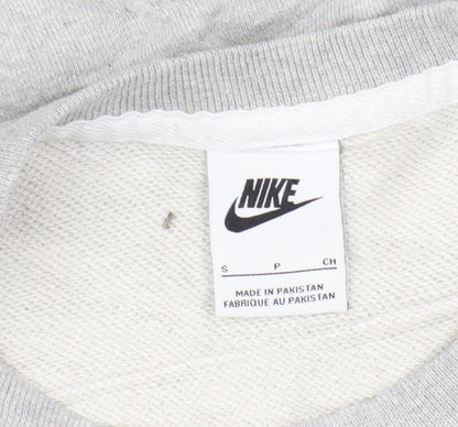 Nike Men's Grey Small Pullover Crew Neck Logo Sweatshirt