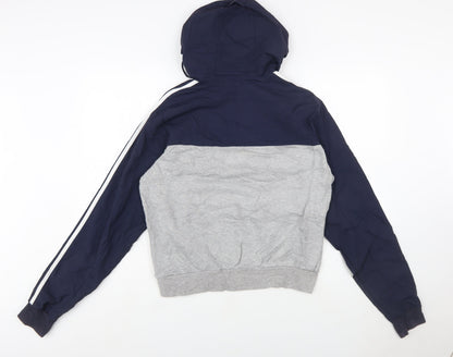 adidas Men’s Blue Grey Pullover Hoodie Size S Regular Fit