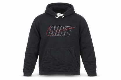 Nike Men’s Black XL Pullover Hoodie with Logo Fleece Sweatshirt