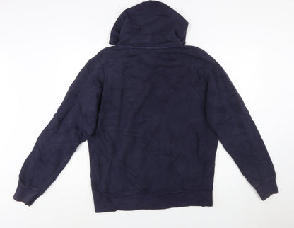 GANT Men's Blue Pullover Hoodie XL Logo Embroidered Fleece