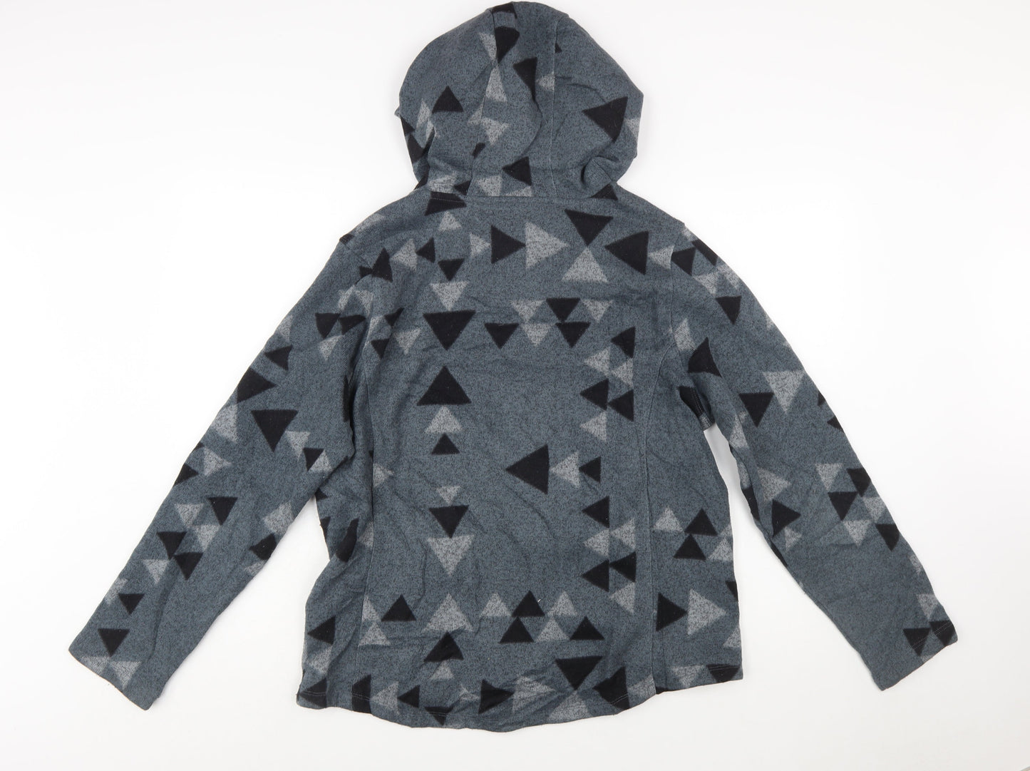 The North Face Women's Grey Geometric Fleece Pullover Hoodie L