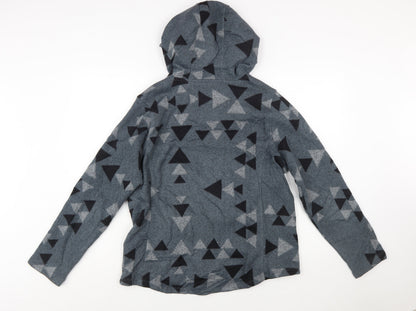 The North Face Women's Grey Geometric Fleece Pullover Hoodie L