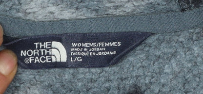 The North Face Women's Grey Geometric Fleece Pullover Hoodie L