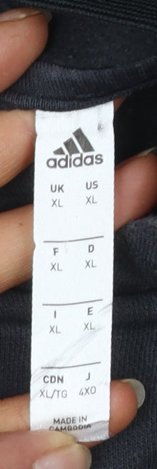 Adidas Men’s Black XL Pullover Hoodie Sports Logo Sweatshirt