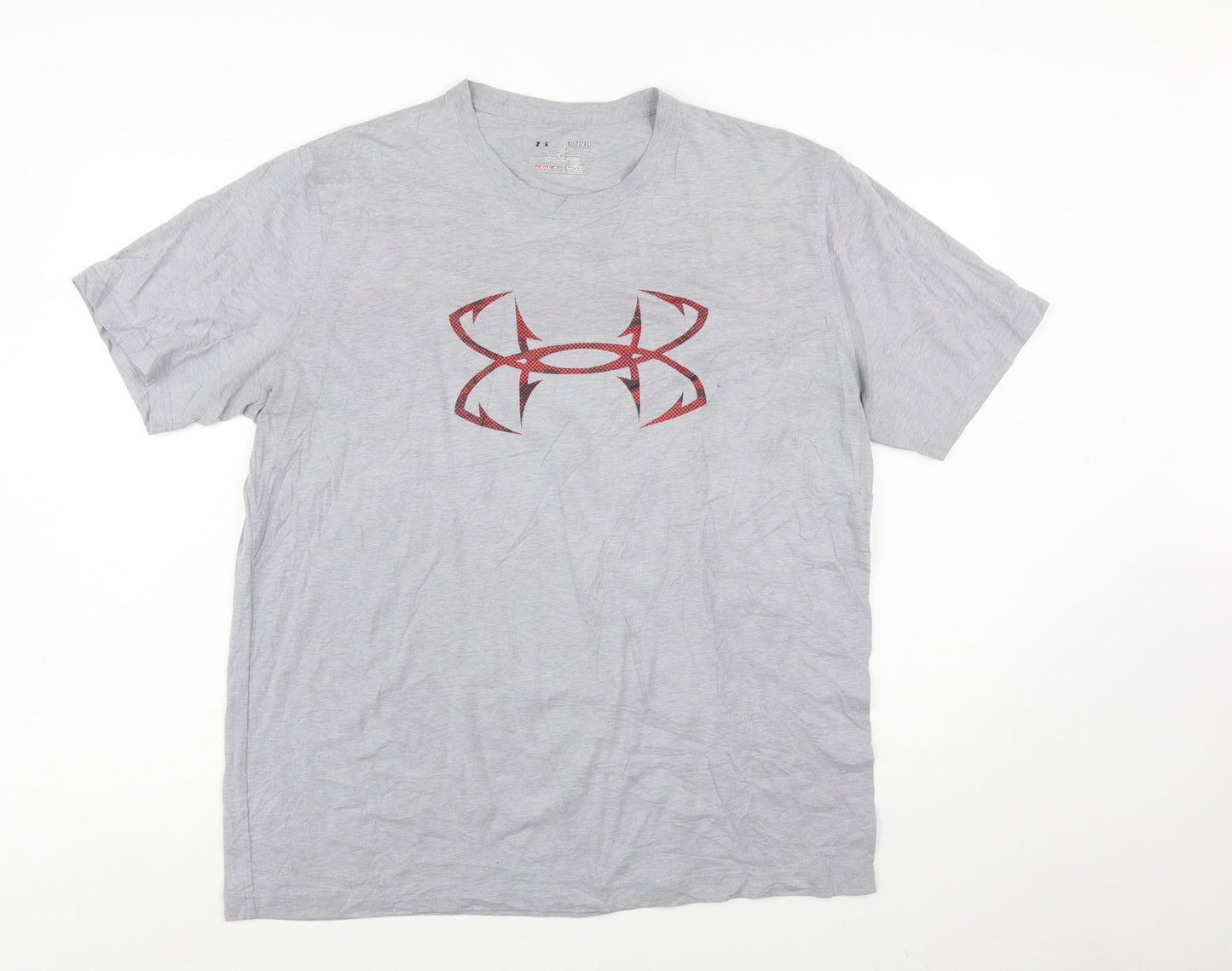 Under Armour Men's Grey HeatGear Graphic T-Shirt XL Loose Fit