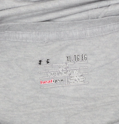 Under Armour Men's Grey HeatGear Graphic T-Shirt XL Loose Fit