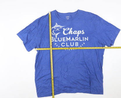 Chaps Men's Blue Graphic Print Crew Neck 2XL T-Shirt