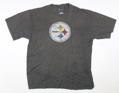 NFL Team Apparel Men's Grey XL Pittsburgh Steelers Graphic T-Shirt