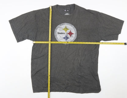 NFL Team Apparel Men's Grey XL Pittsburgh Steelers Graphic T-Shirt