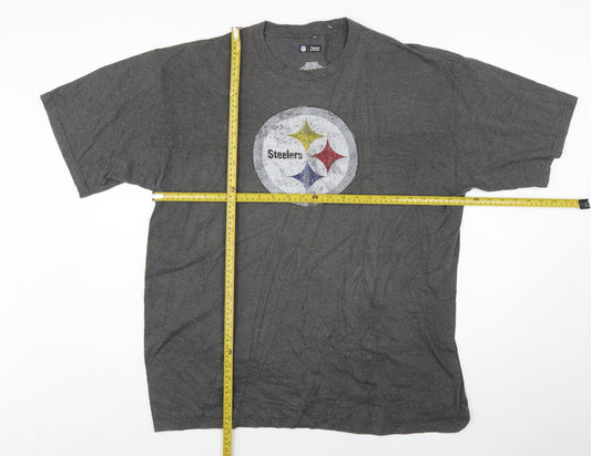 NFL Team Apparel Men's Grey XL Pittsburgh Steelers Graphic T-Shirt