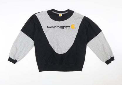 Carhartt Mens Black Grey Logo Sweatshirt L Tall Pullover