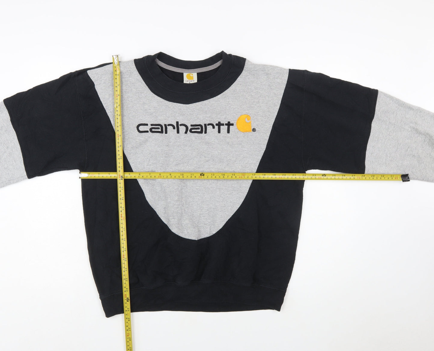 Carhartt Mens Black Grey Logo Sweatshirt L Tall Pullover