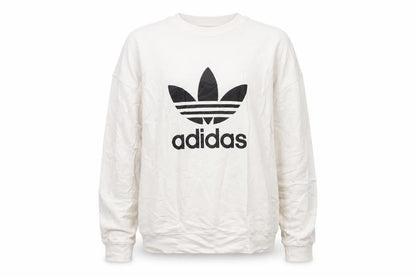 Adidas Men's White Trefoil Logo Pullover Sweatshirt Size M