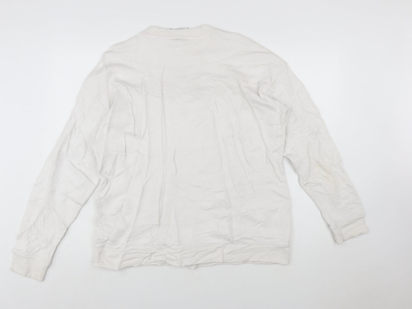 Adidas Men's White Trefoil Logo Pullover Sweatshirt Size M