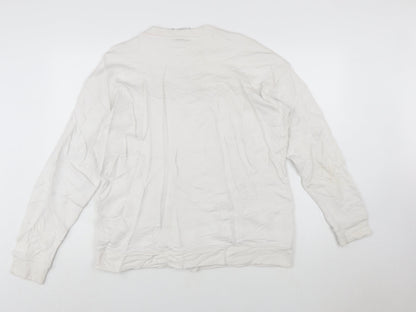 Adidas Men's White Trefoil Logo Pullover Sweatshirt Size M