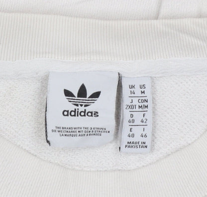 Adidas Men's White Trefoil Logo Pullover Sweatshirt Size M
