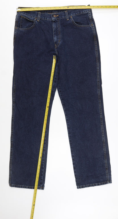 Wrangler Mens Blue Straight Leg Jeans Size 36x32 Texas Denim