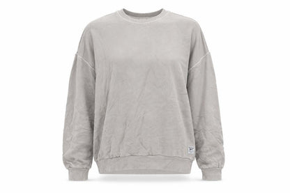 Reebok Womens Beige Crew Neck Pullover Sweatshirt Size M Cotton