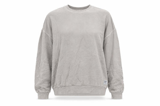 Reebok Womens Beige Crew Neck Pullover Sweatshirt Size M Cotton