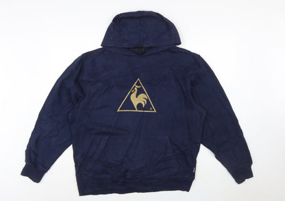 Le Coq Sportif Men's Blue Pullover Hoodie L Regular Fit Logo