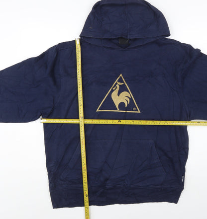 Le Coq Sportif Men's Blue Pullover Hoodie L Regular Fit Logo