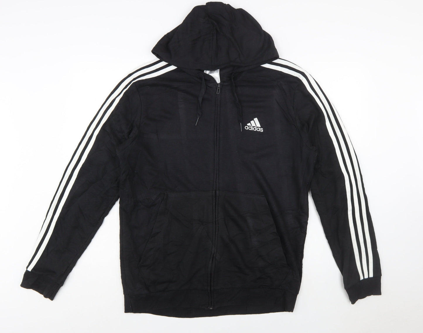 Adidas Mens Black Full Zip Hoodie L Sportswear Jacket