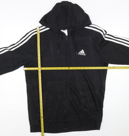 Adidas Mens Black Full Zip Hoodie L Sportswear Jacket