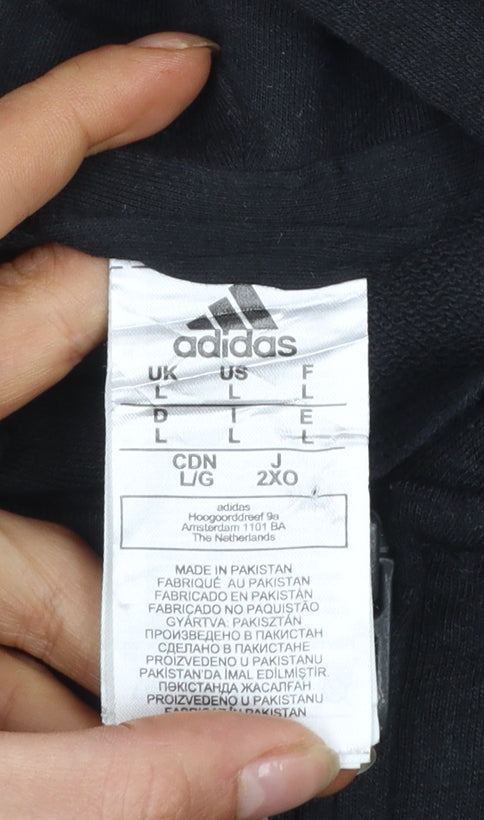 Adidas Mens Black Full Zip Hoodie L Sportswear Jacket