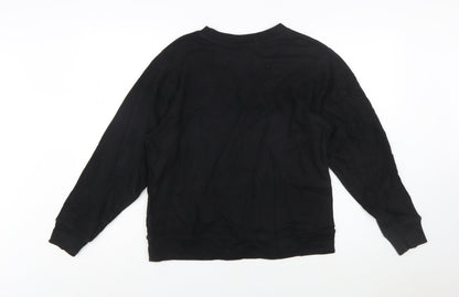 Lonsdale London Women's Black Cotton Blend Logo Sweatshirt Size 14