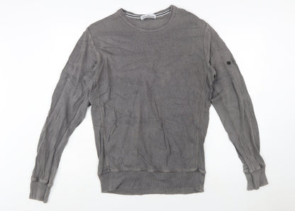 Stone Island Men’s Grey Cotton Crew Neck Pullover Sweatshirt L