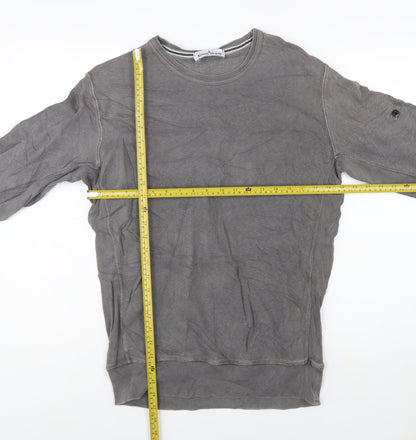 Stone Island Men’s Grey Cotton Crew Neck Pullover Sweatshirt L