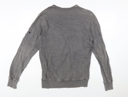 Stone Island Men’s Grey Cotton Crew Neck Pullover Sweatshirt L