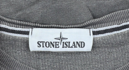 Stone Island Men’s Grey Cotton Crew Neck Pullover Sweatshirt L