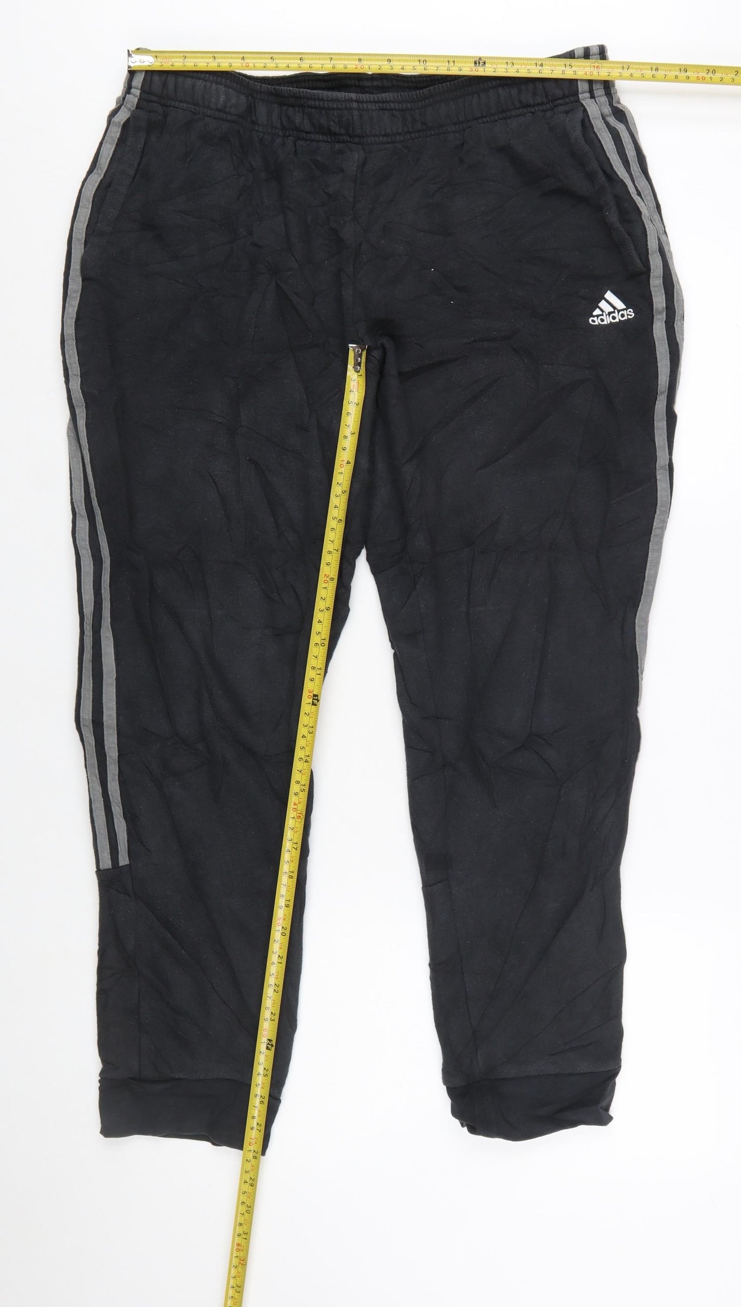 Adidas Mens Black XL Jogger Trousers with Stripe Detail