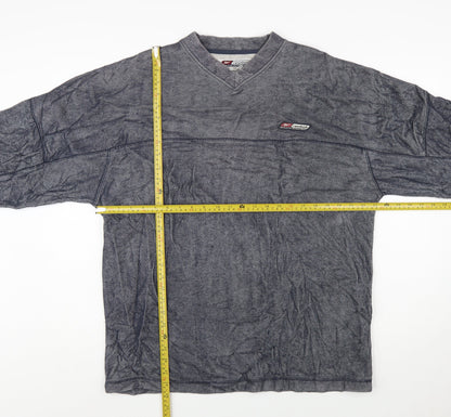 Reebok Men's Grey Pullover Sweatshirt L V-Neck Athletic Fit