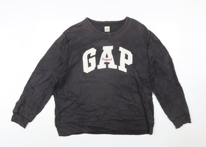 GAP Women’s Black XL Pullover Sweatshirt Original Logo Cotton Blend